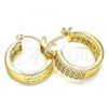 Oro Laminado Small Hoop, Gold Filled Style with White Cubic Zirconia, Polished, Golden Finish, 02.210.0266.20