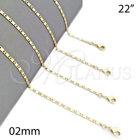 Oro Laminado Basic Necklace, Gold Filled Style Polished, Golden Finish, 04.213.0031.22
