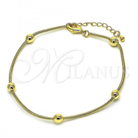 Oro Laminado Fancy Bracelet, Gold Filled Style Polished, Golden Finish, 03.360.0004.08
