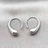 Rhodium Plated Stud Earring, Teardrop Design, Polished, Rhodium Finish, 02.428.0002.1