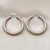Oro Laminado Medium Hoop, Gold Filled Style Hollow Design, Diamond Cutting Finish, Tricolor, 02.213.0313.1.40