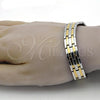Stainless Steel Solid Bracelet, Polished, Two Tone, 03.114.0314.08