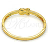 Gold Tone Individual Bangle, with White Crystal, Polished, Golden Finish, 07.252.0026.04.GT (05 MM Thickness, Size 4 - 2.25 Diameter)