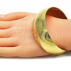 Oro Laminado Individual Bangle, Gold Filled Style Flower Design, Polished, Golden Finish, 07.101.0023