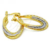Oro Laminado Small Hoop, Gold Filled Style Diamond Cutting Finish, Two Tone, 02.170.0089.15