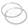 Sterling Silver Large Hoop, Diamond Cutting Finish, Rhodium Finish, 02.285.0001.55