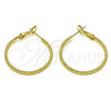 Oro Laminado Medium Hoop, Gold Filled Style Diamond Cutting Finish, Golden Finish, 02.93.0007.30