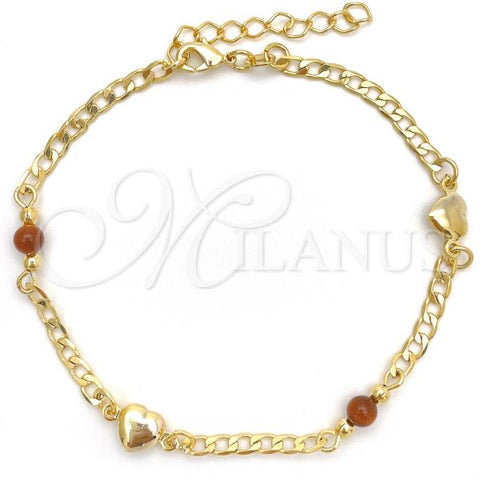 Oro Laminado Basic Bracelet, Gold Filled Style Curb Design, Polished, Golden Finish, 03.02.0093.07