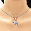Sterling Silver Fancy Pendant, Turtle Design, with White Micro Pave, Polished,, 05.398.0028