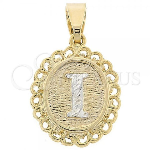 Oro Laminado Fancy Pendant, Gold Filled Style Two Tone, 05.16.0165
