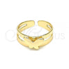 Oro Laminado Toe Ring, Gold Filled Style Butterfly Design, Polished, Golden Finish, 01.233.0023 (One size fits all)