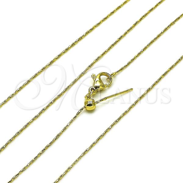 Oro Laminado Basic Necklace, Gold Filled Style Diamond Cutting Finish, Golden Finish, 04.341.0130.20