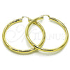 Oro Laminado Extra Large Hoop, Gold Filled Style Hollow Design, Diamond Cutting Finish, Golden Finish, 02.213.0755.70