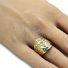 Oro Laminado Mens Ring, Gold Filled Style Polished, Golden Finish, 01.185.0009.09 (Size 9)