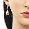 Oro Laminado Dangle Earring, Gold Filled Style Teardrop Design, Polished, Golden Finish, 02.60.0160