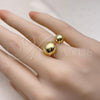 Oro Laminado Elegant Ring, Gold Filled Style Ball Design, Polished, Golden Finish, 01.341.0122