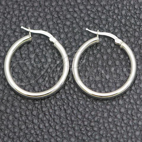 Sterling Silver Small Hoop, Hollow Design, Polished, Silver Finish, 02.389.0185.20