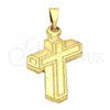 Oro Laminado Religious Pendant, Gold Filled Style Cross Design, Golden Finish, 5.192.036