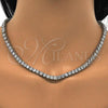 Rhodium Plated Fancy Necklace, with White Cubic Zirconia, Polished, Rhodium Finish, 04.284.0006.1.18