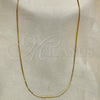 Oro Laminado Basic Necklace, Gold Filled Style Snake  Design, Polished, Golden Finish, 04.32.0012.20