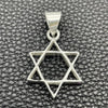 Sterling Silver Fancy Pendant, Star of David Design, Polished, Silver Finish, 05.392.0062