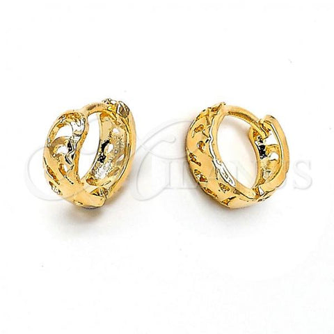 Oro Laminado Huggie Hoop, Gold Filled Style Polished, Golden Finish, 02.164.0007