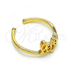 Oro Laminado Multi Stone Ring, Gold Filled Style Love Design, Polished, Golden Finish, 01.310.0029