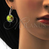 Rhodium Plated Dangle Earring, with Luminous Green Swarovski Crystals, Polished, Rhodium Finish, 02.239.0001.3