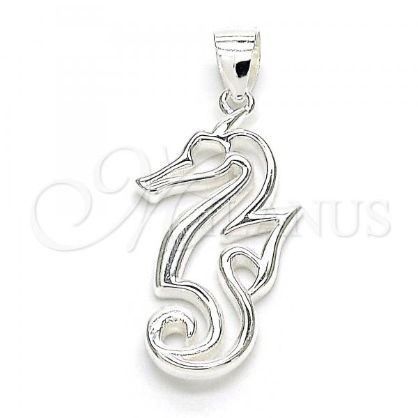 Sterling Silver Fancy Pendant, Seahorse Design, Polished,, 05.398.0059