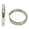 Rhodium Plated Huggie Hoop, Chunky Design, Polished, Rhodium Finish, 02.195.0305.1.30