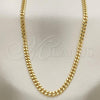 Oro Laminado Basic Necklace, Gold Filled Style Miami Cuban Design, Polished, Golden Finish, 04.63.1397.22