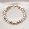 Oro Laminado Fancy Bracelet, Gold Filled Style Ball and Hollow Design, Polished, Tricolor, 03.253.0100.2.07