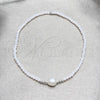 Sterling Silver Fancy Bracelet, Ball Design, with White Crystal and White Pearl, Polished, Silver Finish, 03.426.0021.1.07