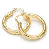 Oro Laminado Medium Hoop, Gold Filled Style Hollow Design, Diamond Cutting Finish, Golden Finish, 02.170.0109.30