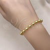 Oro Laminado Fancy Bracelet, Gold Filled Style Ball Design, Polished, Golden Finish, 03.341.0204.07