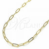 Oro Laminado Basic Necklace, Gold Filled Style Paperclip Design, Polished, Golden Finish, 04.63.1395.18