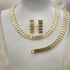 Oro Laminado Necklace, Bracelet and Earring, Gold Filled Style Polished, Golden Finish, 06.372.0062