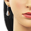 Rhodium Plated Dangle Earring, Teardrop Design, Polished, Rhodium Finish, 02.60.0160.1