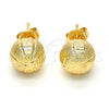 Oro Laminado Stud Earring, Gold Filled Style Matte Finish, Golden Finish, 02.100.0060