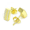 Sterling Silver Stud Earring, with White Cubic Zirconia, Polished, Golden Finish, 02.336.0163.2