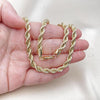 Oro Laminado Basic Necklace, Gold Filled Style Rope Design, Polished, Golden Finish, 04.213.0206.18