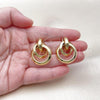 Oro Laminado Stud Earring, Gold Filled Style Hollow and Love Knot Design, Polished, Golden Finish, 02.282.0043
