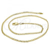Oro Laminado Basic Necklace, Gold Filled Style Curb Design, Polished, Golden Finish, 5.222.008.16