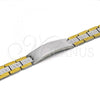 Stainless Steel Solid Bracelet, Greek Key Design, Polished, Two Tone, 03.114.0338.08