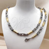 Stainless Steel Necklace and Bracelet, Polished, Two Tone, 06.363.0062.1