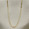 Oro Laminado Basic Necklace, Gold Filled Style Mariner Design, Polished, Golden Finish, 04.213.0217.18