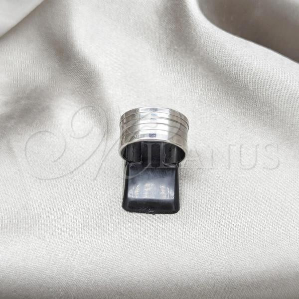 Stainless Steel Mens Ring, Black Polished, Steel Finish, 01.63.0655.06