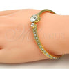 Gold Tone Individual Bangle, with White Crystal, Polished, Golden Finish, 07.252.0023.05.GT (05 MM Thickness, Size 5 - 2.50 Diameter)
