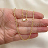 Oro Laminado Basic Necklace, Gold Filled Style Rolo Design, Polished, Golden Finish, 04.65.0181.16