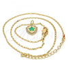 Oro Laminado Pendant Necklace, Gold Filled Style Star Design, with Green Opal and White Micro Pave, Polished, Golden Finish, 04.63.1325.3.18